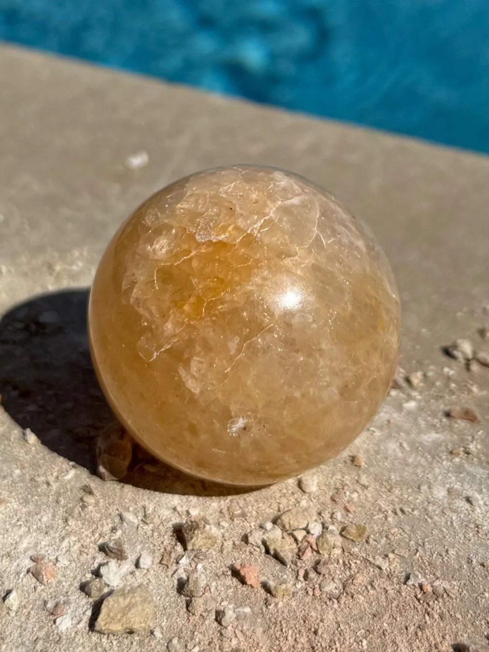 Mexican Honey Amber Calcite Crystal Sphere